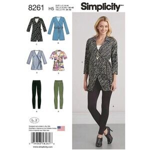 SIMPLICITY 8261 Misses WRAP Tops Tunic & LEGGINGS Sewing Pattern Sz 6-14 UNCUT